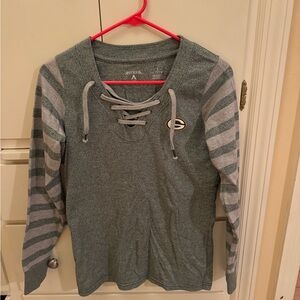 Grey striped Green Bay Packer shirt